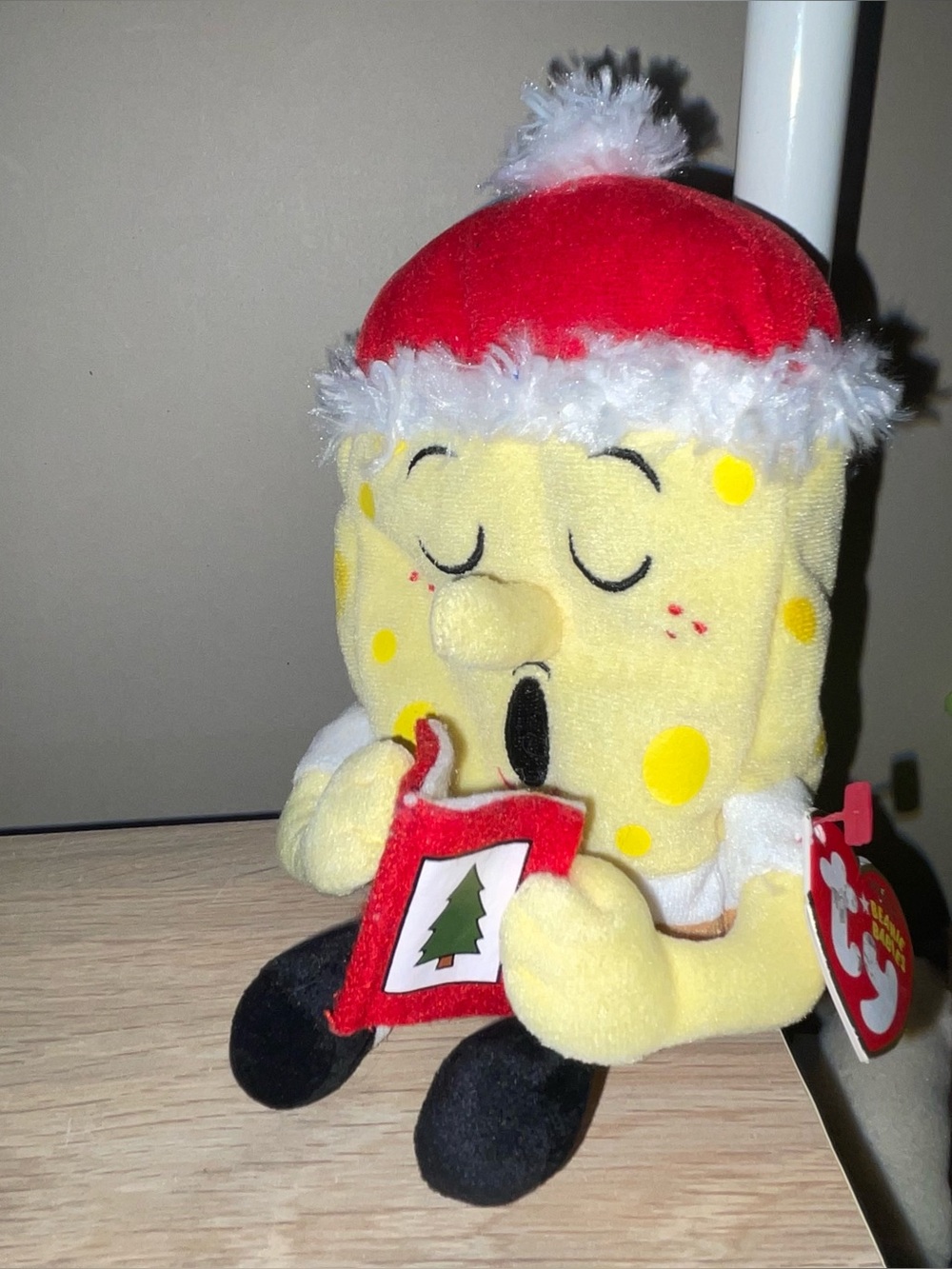 TY SPONGEBOB JINGLEBELLS CAROLER CHRISTMAS SANTA HAT plush